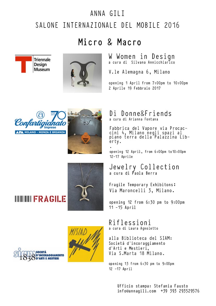 Anna Gili Press Salone internazionale del mobile 2016