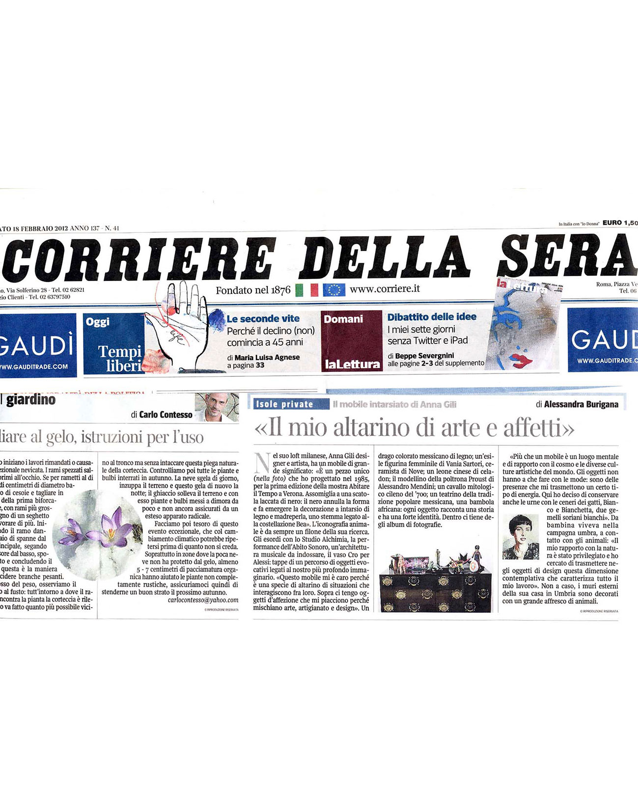 Press Anna Gili - Corriere della sera 2012